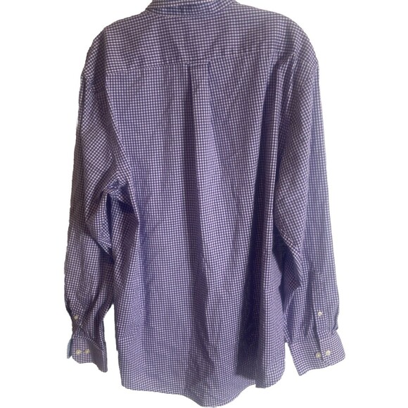Izod Men's Button-Down Long Sleeve Shirt - Purple Gingham - Size L - Picture 2 of 7